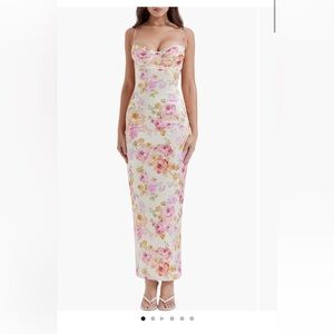 HOUSE OF CB Josefina floral bustier dress